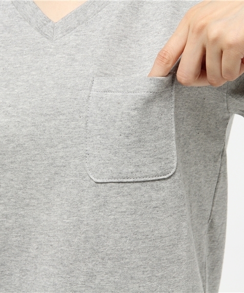 CIAOPANIC（チャオパニック）の「【Ciaopanic】　VネックポケTee（Tシャツ/カットソー・レディース・ホワイト/グレー/ネイビー・FREE）」の9枚目の写真