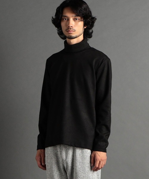 HIDEAWAYS NICOLE（ハイダウェイニコル）の「ポンチスウェードオフタートルプルオーバー（Tシャツ/カットソー・メンズ・オフホワイト/ブラック系その他/ブラック/シルバーグレー・MEDIUM/X-LARGE/LARGE）」の3枚目の写真