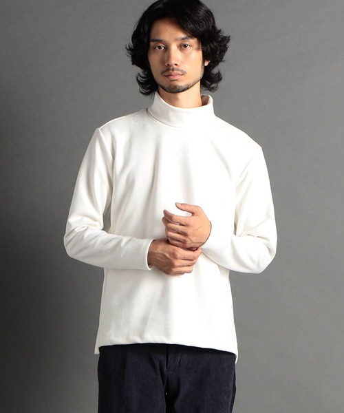 HIDEAWAYS NICOLE（ハイダウェイニコル）の「ポンチスウェードオフタートルプルオーバー（Tシャツ/カットソー・メンズ・オフホワイト/ブラック系その他/ブラック/シルバーグレー・MEDIUM/X-LARGE/LARGE）」の2枚目の写真