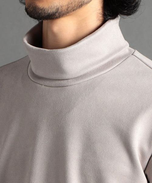HIDEAWAYS NICOLE（ハイダウェイニコル）の「ポンチスウェードオフタートルプルオーバー（Tシャツ/カットソー・メンズ・オフホワイト/ブラック系その他/ブラック/シルバーグレー・MEDIUM/X-LARGE/LARGE）」の8枚目の写真