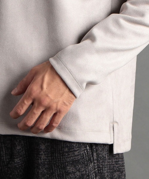 HIDEAWAYS NICOLE（ハイダウェイニコル）の「ポンチスウェードオフタートルプルオーバー（Tシャツ/カットソー・メンズ・オフホワイト/ブラック系その他/ブラック/シルバーグレー・MEDIUM/X-LARGE/LARGE）」の9枚目の写真