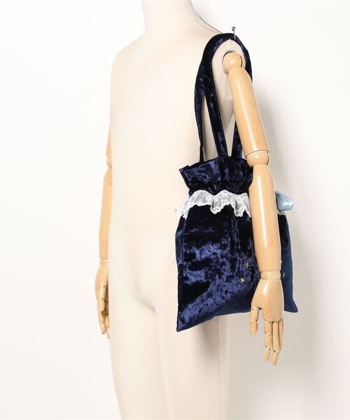 salle de bal（サルデバル）の「MOOMIN / ムーミン レース&ベロア トートバッグ WNI velorTOTE（トートバッグ・レディース・レッド/ネイビー・FREE）」の6枚目の写真