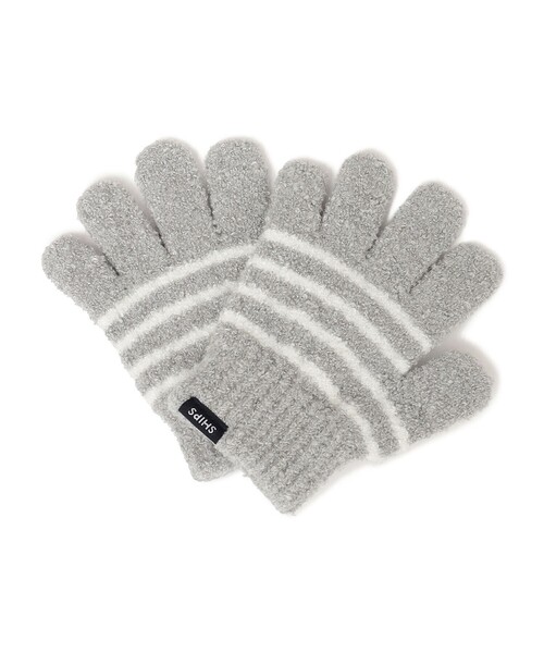 SHIPS（シップス）の「SHIPS KIDS:マシュマロ ボーダー グローブ（手袋・キッズ・グレー/ラベンダー/ネイビー・SMALL/MEDIUM）」の2枚目の写真