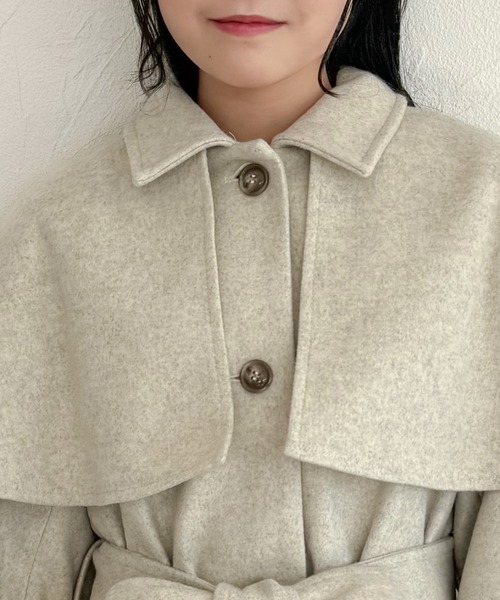 shrita（シュリータ）の「【shrita】ケープカラーコート（その他アウター・キッズ・ベージュ/ブラック・L/M）」の10枚目の写真