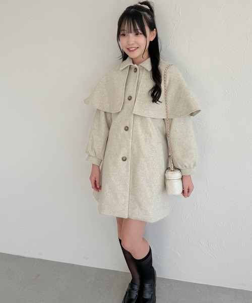 shrita（シュリータ）の「【shrita】ケープカラーコート（その他アウター・キッズ・ベージュ/ブラック・L/M）」の12枚目の写真