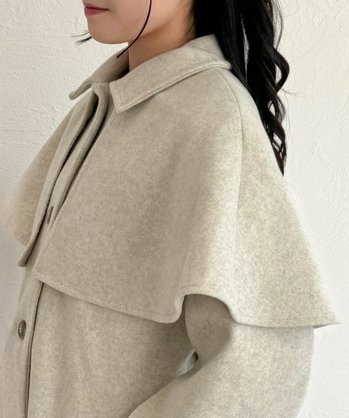 shrita（シュリータ）の「【shrita】ケープカラーコート（その他アウター・キッズ・ベージュ/ブラック・L/M）」の13枚目の写真