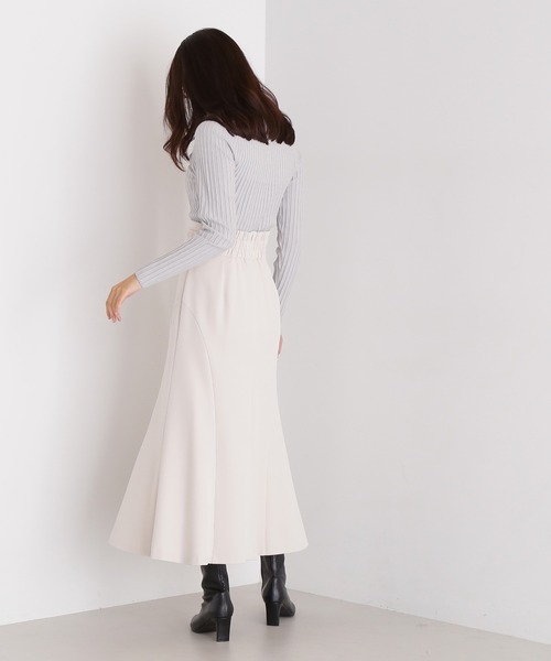 NATURAL BEAUTY BASIC（ナチュラルビューティーベーシック）の「◇ドレープウエストマーメイドスカート（スカート・レディース・ベージュ/チャコールグレー・SMALL/MEDIUM）」の20枚目の写真