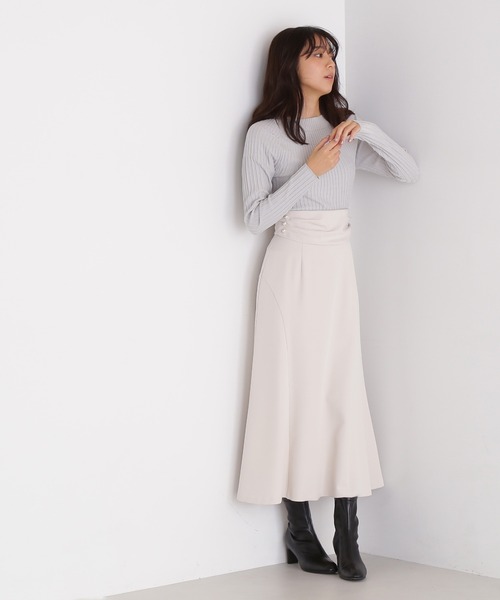 NATURAL BEAUTY BASIC（ナチュラルビューティーベーシック）の「◇ドレープウエストマーメイドスカート（スカート・レディース・ベージュ/チャコールグレー・SMALL/MEDIUM）」の21枚目の写真