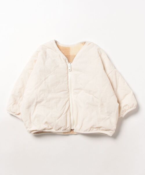 BABYDOLL（ベビードール）の「通販限定 ボア×キルト リバーシブル 中綿ブルゾン 8667K（ダウンジャケット/コート・キッズ・ベージュ/ナチュラル/サンドベージュ/ダークブラウン系/オフホワイト・130cm/110cm/100cm/150cm/140cm/90cm/120cm）」の8枚目の写真