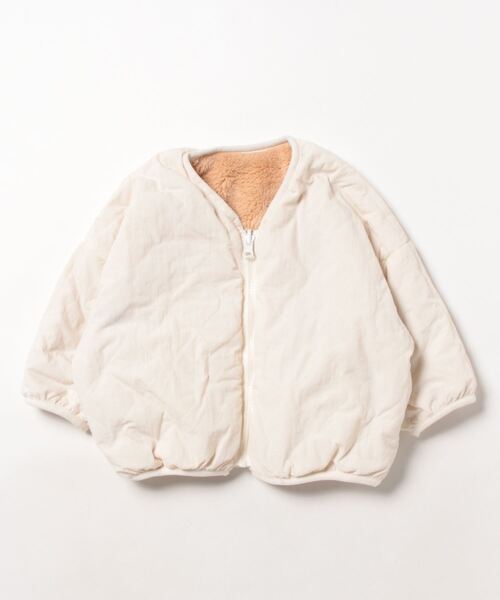 BABYDOLL（ベビードール）の「通販限定 ボア×キルト リバーシブル 中綿ブルゾン 8667K（ダウンジャケット/コート・キッズ・ベージュ/ナチュラル/サンドベージュ/ダークブラウン系/オフホワイト・130cm/110cm/100cm/150cm/140cm/90cm/120cm）」の10枚目の写真