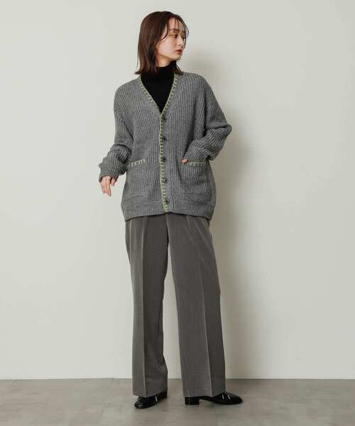 SENSE OF PLACE by URBAN RESEARCH（センスオブプレイスバイアーバンリサーチ）の「『ユニセックス』ハンドステッチVネックカーディガン（カーディガン/ボレロ・メンズ・ブラック/グレー/ブラウン・MEDIUM/LARGE）」の8枚目の写真