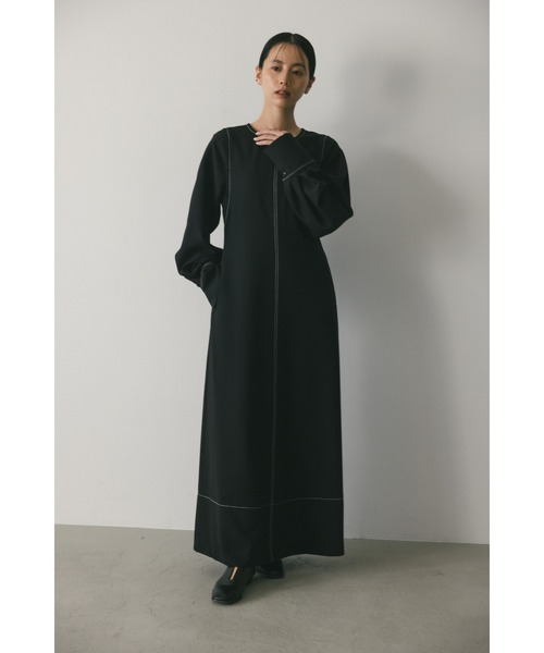 STYLEMIXER（スタイルミキサー）の「バックディティールステッチワンピース（ワンピース・レディース・ボルドー/ブラック・SMALL/MEDIUM）」の7枚目の写真