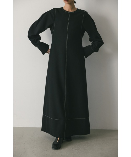 STYLEMIXER（スタイルミキサー）の「バックディティールステッチワンピース（ワンピース・レディース・ボルドー/ブラック・SMALL/MEDIUM）」の8枚目の写真