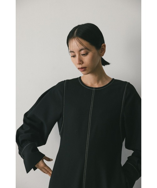 STYLEMIXER（スタイルミキサー）の「バックディティールステッチワンピース（ワンピース・レディース・ボルドー/ブラック・SMALL/MEDIUM）」の9枚目の写真