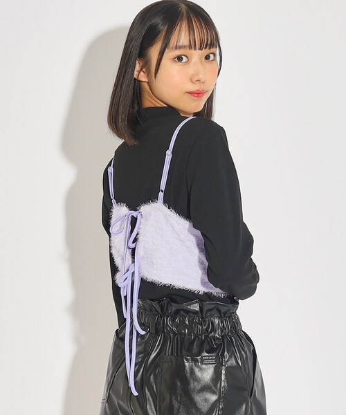PINK-latte(ピンクラテ)の「◆【2点SET】キラキラシャギービスチェ+インナーSET(その他トップス・キッズ・ライトパープル/ブラック/オフホワイト・14/15 /16)」の19枚目の写真