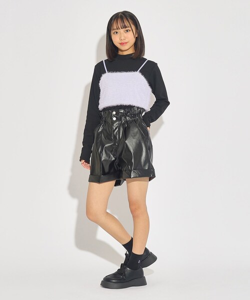 PINK-latte(ピンクラテ)の「◆【2点SET】キラキラシャギービスチェ+インナーSET(その他トップス・キッズ・ライトパープル/ブラック/オフホワイト・14/15 /16)」の20枚目の写真