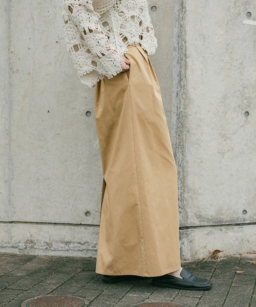 select MOCA（セレクトモカ）の「ハイウエストタックAラインスカート（スカート・レディース・ブラック/ベージュ・MEDIUM/LARGE）」の10枚目の写真