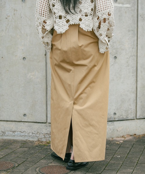 select MOCA（セレクトモカ）の「ハイウエストタックAラインスカート（スカート・レディース・ブラック/ベージュ・MEDIUM/LARGE）」の6枚目の写真