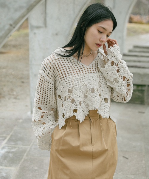 select MOCA（セレクトモカ）の「ハイウエストタックAラインスカート（スカート・レディース・ブラック/ベージュ・MEDIUM/LARGE）」の14枚目の写真