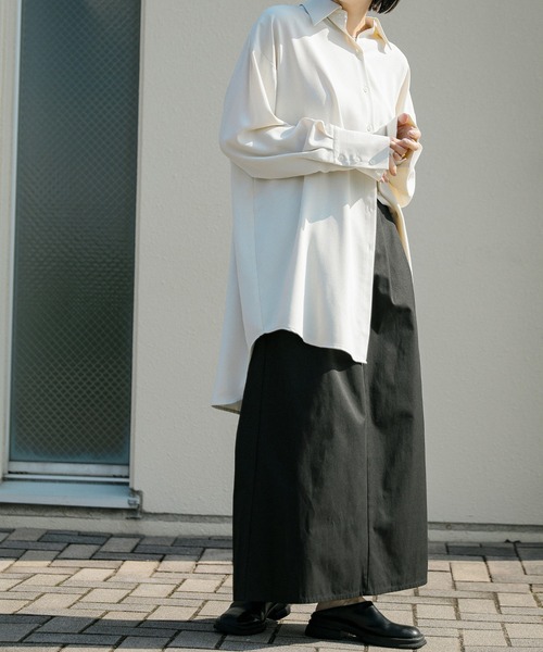 select MOCA（セレクトモカ）の「ハイウエストタックAラインスカート（スカート・レディース・ブラック/ベージュ・MEDIUM/LARGE）」の18枚目の写真