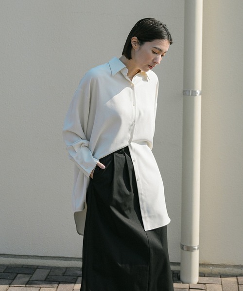 select MOCA（セレクトモカ）の「ハイウエストタックAラインスカート（スカート・レディース・ブラック/ベージュ・MEDIUM/LARGE）」の20枚目の写真