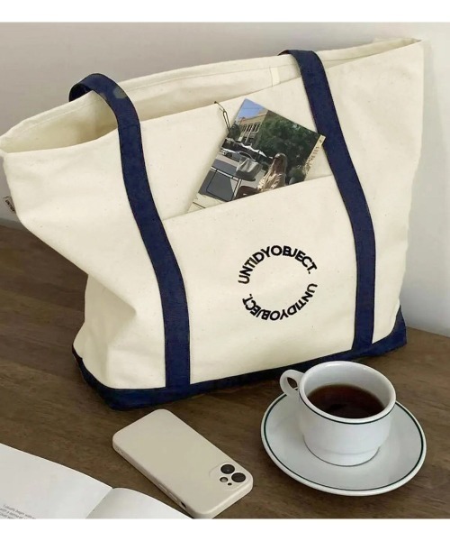 Miniministore(ミニミニストア)の「トートバッグ レディースキャンバスバッグ(トートバッグ・レディース・ブラック/ネイビー・フリー)」の12枚目の写真