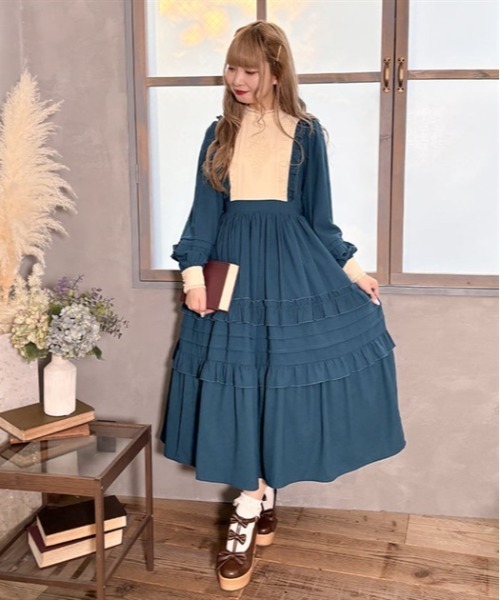 極美品 フォクシー レディドール ワンピース ドレス ブラウン ティアード axes femme kawaii（アクシーズファムカワイイ）の