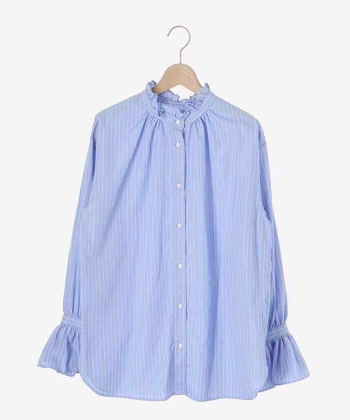 le.coeur blanc（ルクールブラン）の「フリルネック前釦ブラウス（シャツ/ブラウス・レディース・オフホワイト/ホワイト系その他/ブルー系その他2・38）」の10枚目の写真