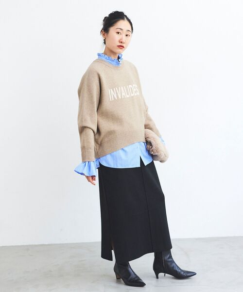 le.coeur blanc（ルクールブラン）の「フリルネック前釦ブラウス（シャツ/ブラウス・レディース・オフホワイト/ホワイト系その他/ブルー系その他2・38）」の20枚目の写真