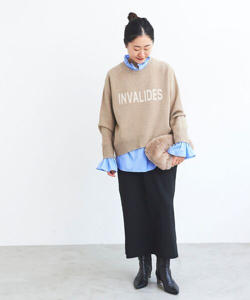 le.coeur blanc（ルクールブラン）の「フリルネック前釦ブラウス（シャツ/ブラウス・レディース・オフホワイト/ホワイト系その他/ブルー系その他2・38）」の21枚目の写真