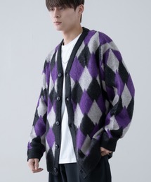 improves | ダイヤアーガイル柄 シャギー加工 カーディガン(カーディガン/ボレロ)