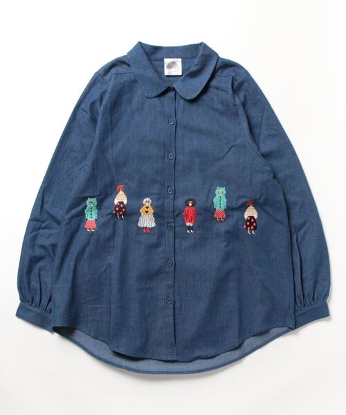 レミレリーフ オルテガ刺繍 デニムシャツ hugall_870117608
