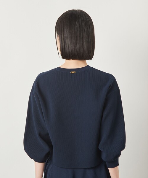 NOLLEY’S Sophi（ノーリーズソフィ）の「《手洗い可能》《セットアップ対応》ポリ100片畦プルオーバーニット（ニット/セーター・レディース・ネイビー/ホワイト/サックスブルー・38）」の13枚目の写真