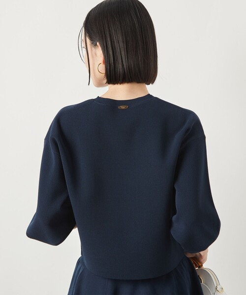 NOLLEY’S Sophi（ノーリーズソフィ）の「《手洗い可能》《セットアップ対応》ポリ100片畦プルオーバーニット（ニット/セーター・レディース・ネイビー/ホワイト/サックスブルー・38）」の14枚目の写真