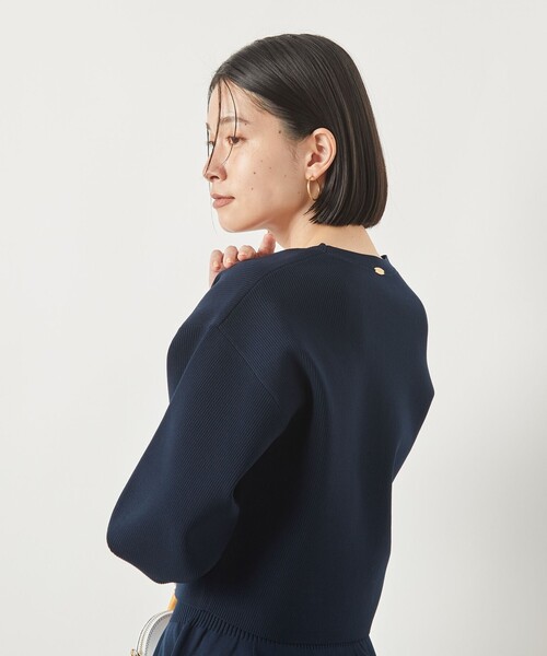 NOLLEY’S Sophi（ノーリーズソフィ）の「《手洗い可能》《セットアップ対応》ポリ100片畦プルオーバーニット（ニット/セーター・レディース・ネイビー/ホワイト/サックスブルー・38）」の15枚目の写真