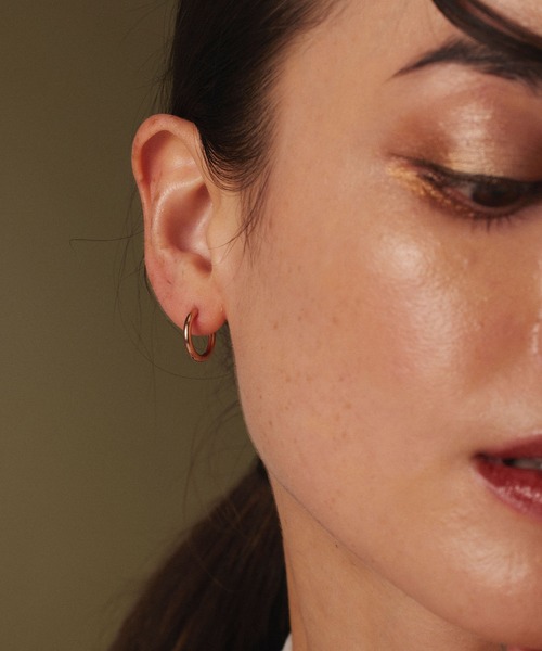 CENE（セネ）の「【CENE】セネ/ワンタッチループピアス14mm（ピアス（両耳用）・レディース・シルバー/ピンクゴールド/ゴールド・FREE）」の3枚目の写真