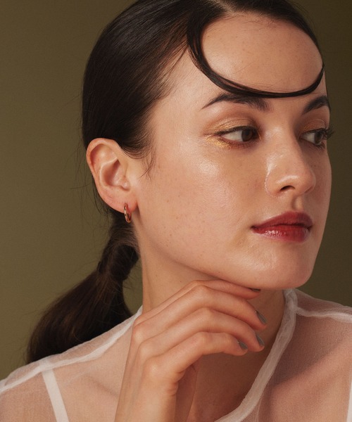 CENE（セネ）の「【CENE】セネ/ワンタッチループピアス14mm（ピアス（両耳用）・レディース・シルバー/ピンクゴールド/ゴールド・FREE）」の18枚目の写真