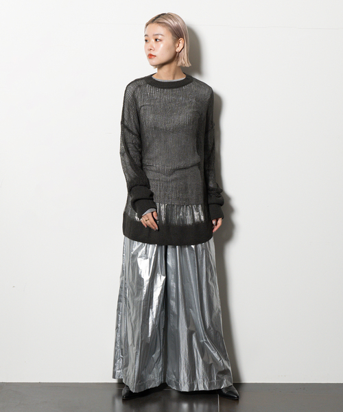 CITYSHOP(シティーショップ)の「CREPEY RIB カットソー(Tシャツ/カットソー・レディース・グリーン/ブラック・FREE)」の6枚目の写真