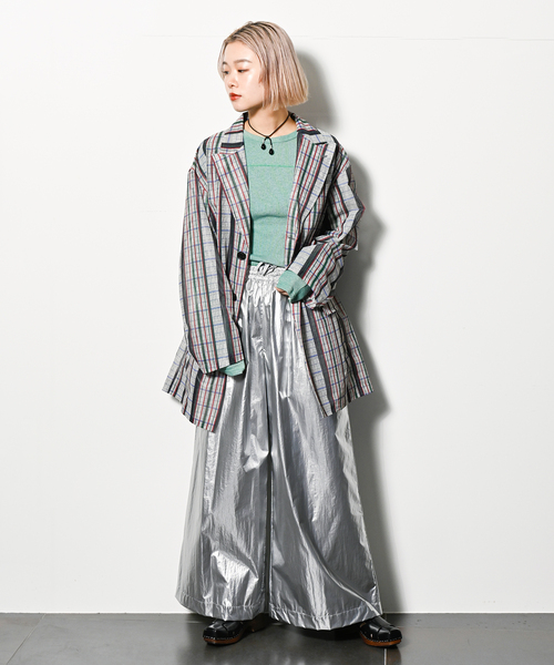 CITYSHOP(シティーショップ)の「CREPEY RIB カットソー(Tシャツ/カットソー・レディース・グリーン/ブラック・FREE)」の5枚目の写真