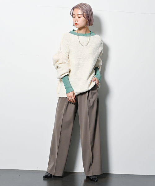 CITYSHOP(シティーショップ)の「CREPEY RIB カットソー(Tシャツ/カットソー・レディース・グリーン/ブラック・FREE)」の21枚目の写真