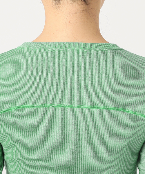 CITYSHOP(シティーショップ)の「CREPEY RIB カットソー(Tシャツ/カットソー・レディース・グリーン/ブラック・FREE)」の16枚目の写真