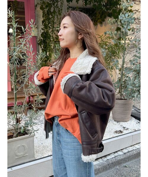 Ungrid（アングリッド）の「フェイクムートンボアブルゾン（ブルゾン・レディース・ブラック/ダークブラウン・SMALL/MEDIUM）」の3枚目の写真