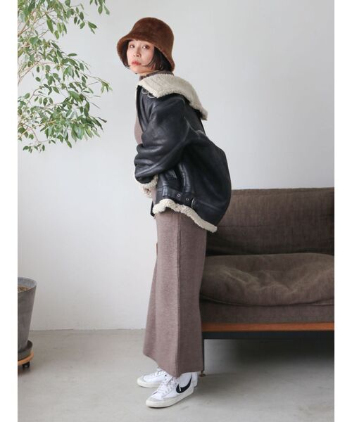 Ungrid（アングリッド）の「フェイクムートンボアブルゾン（ブルゾン・レディース・ブラック/ダークブラウン・SMALL/MEDIUM）」の11枚目の写真