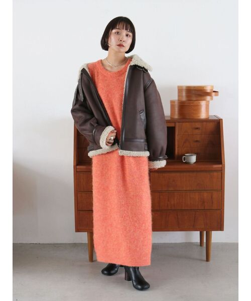 Ungrid（アングリッド）の「フェイクムートンボアブルゾン（ブルゾン・レディース・ブラック/ダークブラウン・SMALL/MEDIUM）」の13枚目の写真