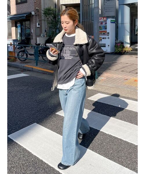 Ungrid（アングリッド）の「フェイクムートンボアブルゾン（ブルゾン・レディース・ブラック/ダークブラウン・SMALL/MEDIUM）」の22枚目の写真