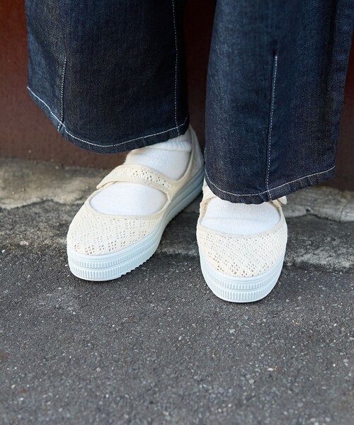 FREAK'S STORE(フリークスストア)の「Alberola × FREAK'S STORE/アルベローラ 別注 メッシュ メリージェーン フラットシューズ(バレエシューズ・レディース・ナチュラル/ブラック・38/36/37)」の7枚目の写真