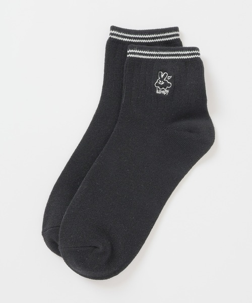 【生産終了/②③完売】バーバリー メンズ ワンポイント 黒 ソックス 靴下 ライン入りワンポイントソックス（ソックス/靴下）｜Honeys
