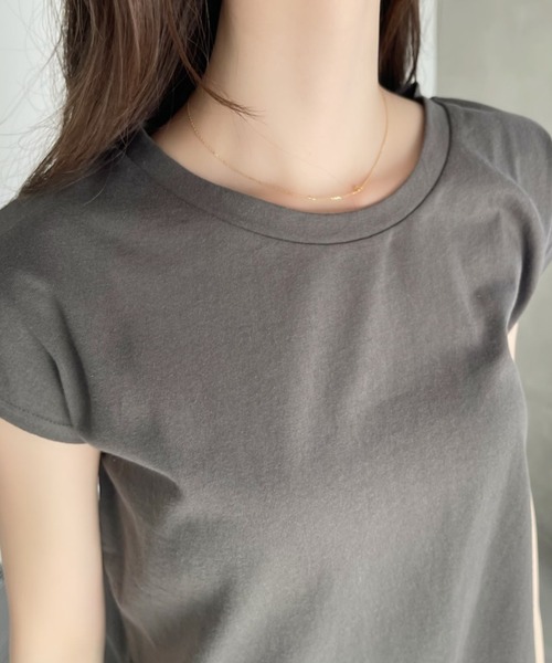 Ada.(エイダ)の「フレンチスリーブ テールカット カットソー(Tシャツ/カットソー・レディース・オフホワイト/ブラック/グリーン系その他/チャコール・FREE)」の21枚目の写真