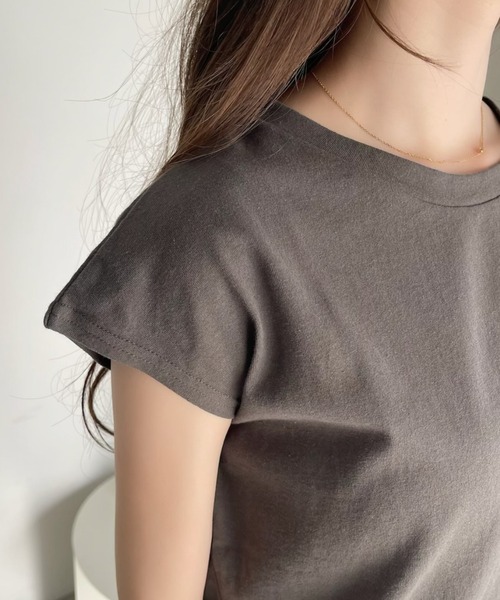 Ada.(エイダ)の「フレンチスリーブ テールカット カットソー(Tシャツ/カットソー・レディース・オフホワイト/ブラック/グリーン系その他/チャコール・FREE)」の14枚目の写真