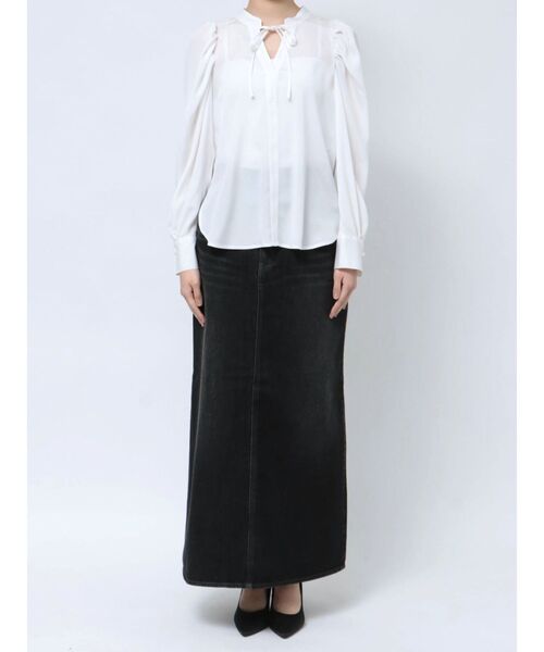 LAGUNAMOON（ラグナムーン）の「タックスリーブシフォンブラウス（シャツ/ブラウス・レディース・ライトグレー/アイボリー/ホワイト・FREE）」の12枚目の写真